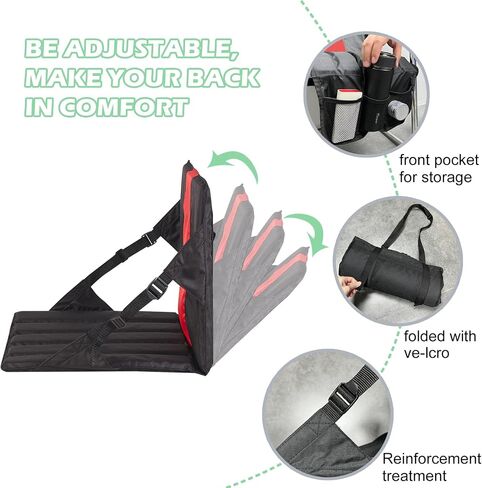 Big Hippo Portable Stadium Seat Cushion, Stadium Seat for Bleachers, Lightweight Padded Seat for Sporting Events and Outdoor Concerts, Folded Stadium Seats with Mesh Pocket - Red in Saudi Arabia