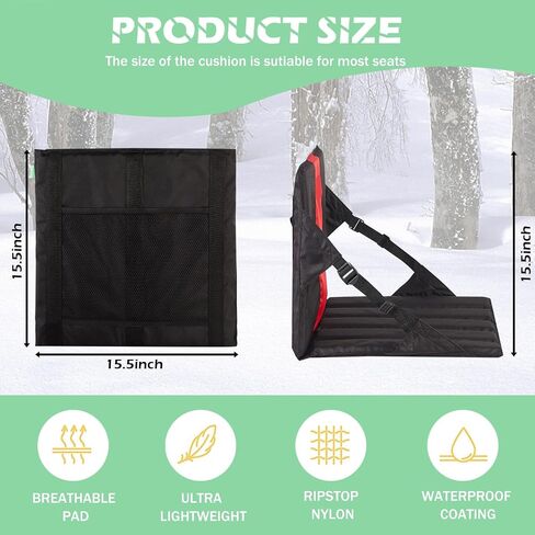 Big Hippo Portable Stadium Seat Cushion, Stadium Seat for Bleachers, Lightweight Padded Seat for Sporting Events and Outdoor Concerts, Folded Stadium Seats with Mesh Pocket - Red in Saudi Arabia