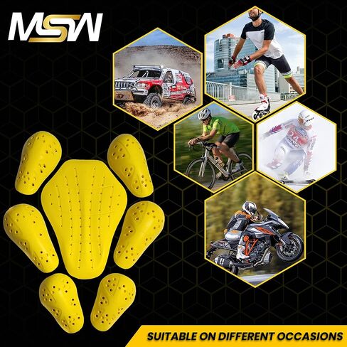 حزمة من وسادات الدروع المعتمدة من المستوى 2 من CE مكونة من 7 قطع، وواقيات الظهر والكتف والركبة والمرفقين المعتمدة من المستوى 2 لسترات الدراجات النارية. in Kuwait