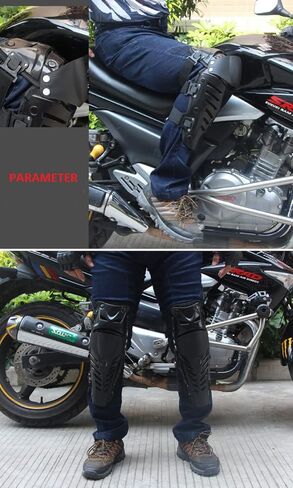 CRAZY AL'S® CAK9 Knee Pads, Black Adjustable Long Leg Sleeve Gear Crashproof Nonslip Protective Shin Guards for Motorcycle Mountain Biking-1 Pair in Saudi Arabia
