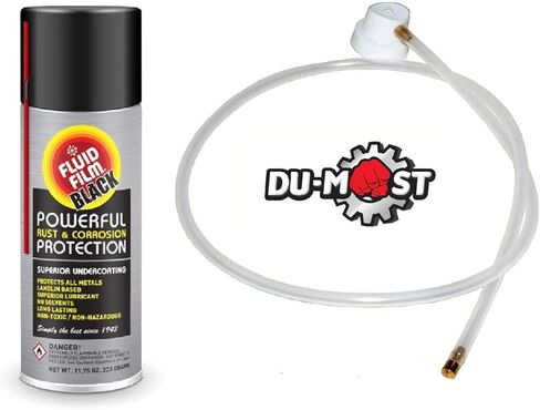 فيلم سائل أسود (3 علب أيروسول) مع خرطوم تمديد وفوهة DU-Most 2'، منع التآكل طويل الأمد، مادة تغلغل وتشحيم، طلاء سفلي للمركبات البحرية والسيارات والتعامل مع الثلوج، 11.75 أونصة in Kuwait