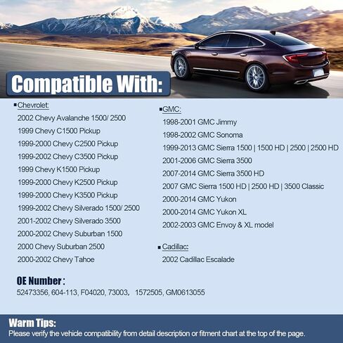 LCWRGS 604-113 مشغل باب مزيج HVAC متوافق مع 1999-2002 تشيفي أفالانش سيلفرادو 1500 2500 3500 سوبربان تاهو جي إم سي سييرا يوكون XL كاديلاك إسكاليد، سخان باب الهواء المحرك 52473356 in Saudi Arabia