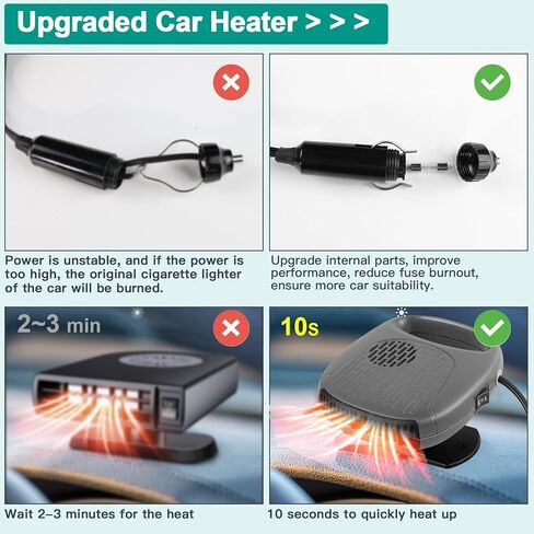 Car Heater Portable Heater for 12 Volt Heater That Plugs into Cigarette Lighter 2 in 1 Automobile Windshield Defrosting Defogger in Kuwait