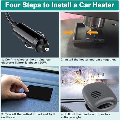 Car Heater Portable Heater for 12 Volt Heater That Plugs into Cigarette Lighter 2 in 1 Automobile Windshield Defrosting Defogger in Kuwait