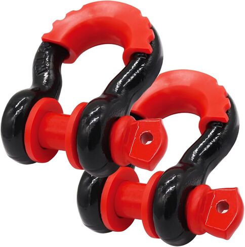 AMOMD D Ring تكبل 3/4 "تكبل للخدمة الشاقة 19 طن أقصى قوة كسر مع 7/8" دبابيس لولبية عوازل غسالات مناسبة لقطر ونش مقطورة استعادة السيارة في الهواء الطلق in Kuwait