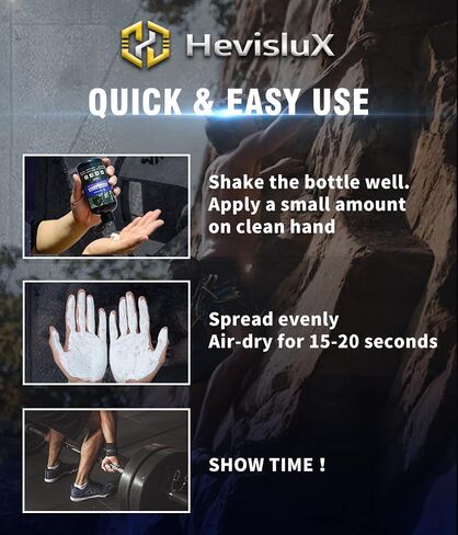Hevislux Liquid Chalk. Improve Hand Grip for Gymnastic, Rock Climbing, Weightlifting. Quick-Drying Formula. Easy use, no Mess, Added Vitamin E. in Saudi Arabia