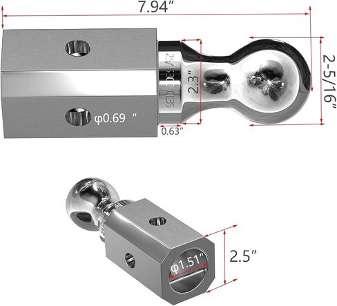 وصلة كرة معقوفة GNXA2000 2-5/16 بوصة، كرة مقطورة معقوفة، كرة بديلة معقوفة، متوافقة مع وصلات مقطورة B&W، سعة تحميل 30,000 رطل in Saudi Arabia
