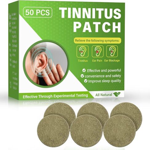 Tinnitus Relief for Ringing Ears, 50PCS Tinnitus Treatment Patches, Natural Herbal Formulation, Comfort & Gentle Tinnitus Patch for Improves Hearing and Boost Blood in Kuwait