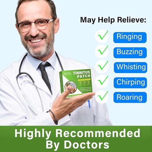 Tinnitus Relief for Ringing Ears, 50PCS Tinnitus Treatment Patches, Natural Herbal Formulation, Comfort & Gentle Tinnitus Patch for Improves Hearing and Boost Blood in Kuwait