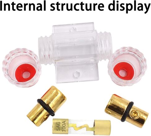 Car Stereo Fuse Holder, 4-8 Gauge AWG in-line Waterproof AGU Fuse Holder with 2 Pcs Fuse, Automotive Audio Circuit Breaker Power Safety Protection for Car Audio Alarm Amplifier Compressor (60A) in Saudi Arabia