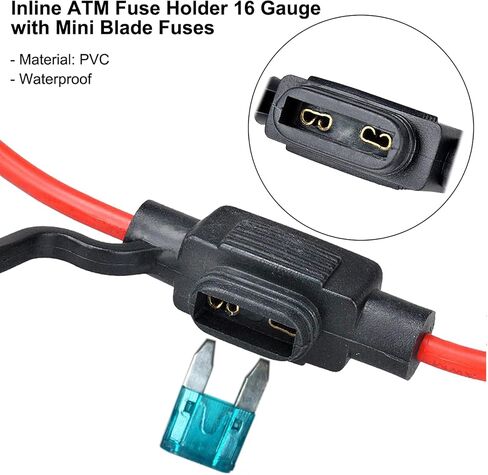 MuHize Standard Fuse Assortment Kit - Upgrade 100Pcs Auto ATO Blade Fuses(2A 3A 5A 7.5A 10A 15A 20A 25A 30A 35A), 12v 10 Pack 14 Gauge Inline Fuse Holders with Puller Tool in Saudi Arabia