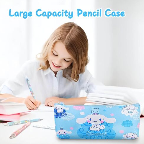 لوازم سينامورول المدرسية، أدوات قرطاسية لطيفة، بما في ذلك أقلام Kawaii رولربال، ملاحظات لاصقة، مسطرة، إشارات مرجعية، ملصقات، حبل مع حامل هوية، قلم رصاص، سلسلة مفاتيح in Kuwait