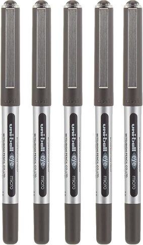 uni-ball Eye Micro UB-150 Rollerball Pens - Black, Pack of 5 in Saudi Arabia