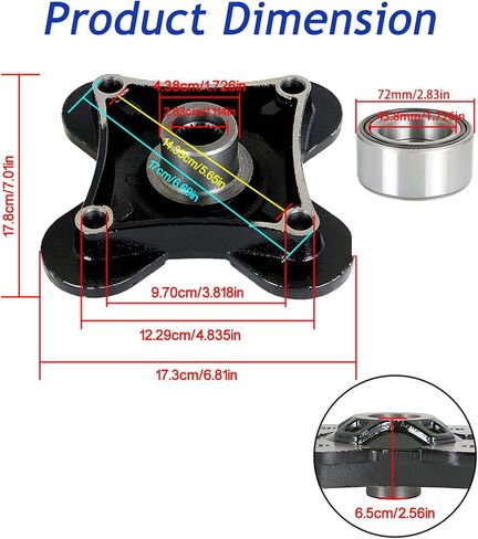 Silscvtt Front Rear Wheel Hub Kit Replacement for Polaris RZR1000 XP 1000 / RZR4 XP 4 1000 2014-2017 5139265-067 5141353-067 in Saudi Arabia