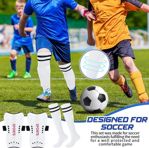 Syhood Soccer Shin Guards and Socks for Toddler Kids Youth, Lightweight Soccer Shin Pads Protective Soccer Gear for 3-5, 5-10, 10-15 Years Old Children Teen Boys Girls Soccer Game in Saudi Arabia