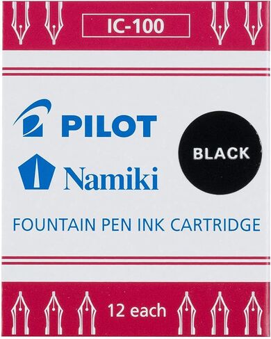 PILOT Metropolitan Collection Fountain Pen, Black Barrel, Classic Design, Medium Nib, With 12 Black And 12 Blue, Ink Cartridges in Saudi Arabia