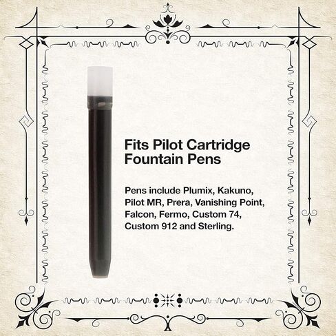 PILOT Metropolitan Collection Fountain Pen, Black Barrel, Classic Design, Medium Nib, With 12 Black And 12 Blue, Ink Cartridges in Saudi Arabia