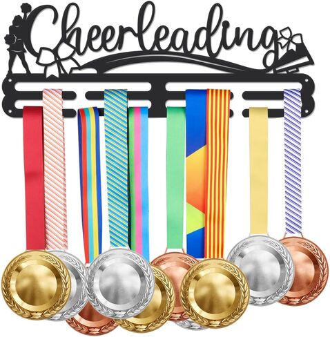 SUPERDANT Cheerleader Metal Medal Hooks Platinum ColorMedal Holder Display Hanger Rack Medals Wall Storage Award Holder for Wall Medal Hanger Rack Frame for Over 40 Medals in Saudi Arabia