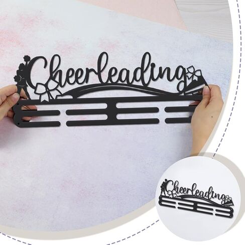 SUPERDANT Cheerleader Metal Medal Hooks Platinum ColorMedal Holder Display Hanger Rack Medals Wall Storage Award Holder for Wall Medal Hanger Rack Frame for Over 40 Medals in Saudi Arabia