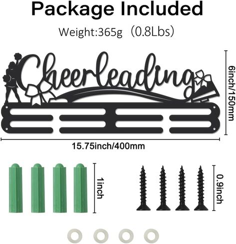 SUPERDANT Cheerleader Metal Medal Hooks Platinum ColorMedal Holder Display Hanger Rack Medals Wall Storage Award Holder for Wall Medal Hanger Rack Frame for Over 40 Medals in Saudi Arabia