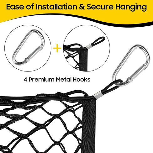 Truck Bed Cargo Net, Adjustable Truck Bed Divider 50"x 18", Premium Heavy Duty Cargo Net for Pickup Truck Bed Organizers and Storage, Compatible with Chevy Silverado Ford F150, Automotive Cargo Nets in Saudi Arabia