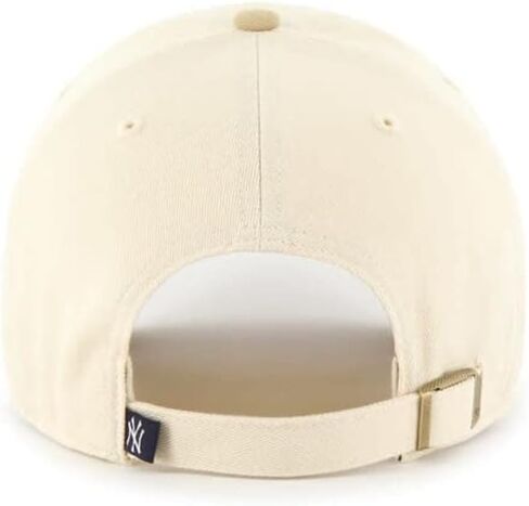 '47 New York Yankees Mens Womens Two Tone Clean Up Adjustable Strapback Natural White/Khaki Hat with Tonal Logo in Saudi Arabia