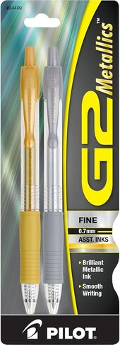 Pilot, G2 Metallics Gel Roller Pens, Fine Point 0.7 mm, Assorted Colors, Pack of 8 in Kuwait