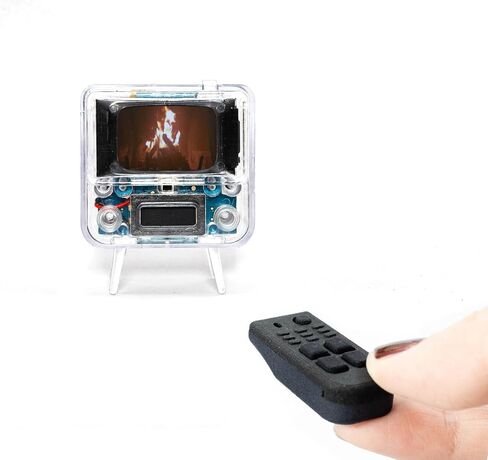 TinyTV 2 - تلفزيون ريترو محمول مع مقابض دوارة عاملة - قم بتحميل مقاطع الفيديو الخاصة بك بسهولة عبر USB على تلفزيونك الصغير (واضح) in Saudi Arabia