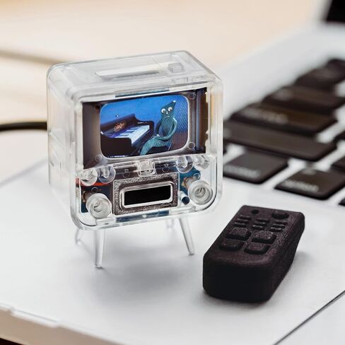 TinyTV 2 - تلفزيون ريترو محمول مع مقابض دوارة عاملة - قم بتحميل مقاطع الفيديو الخاصة بك بسهولة عبر USB على تلفزيونك الصغير (واضح) in Saudi Arabia
