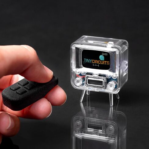 TinyTV 2 - تلفزيون ريترو محمول مع مقابض دوارة عاملة - قم بتحميل مقاطع الفيديو الخاصة بك بسهولة عبر USB على تلفزيونك الصغير (واضح) in Saudi Arabia