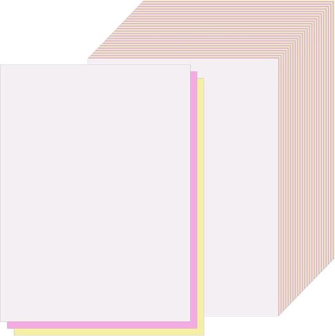 Qeeenar 4000 Sheets /1340 Sets 8-1/2 x 11 Inch Carbon Copy Paper 3 Part Carbon Paper Sheets NCR Paper Straight Carbonless Sheets for Printer Laser Ink Jet Printer (Bright White/Canary/Pink) in Saudi Arabia
