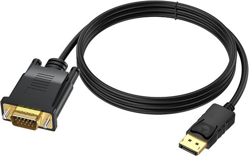 DisplayPort to VGA Cable 3 Ft, 2-Pack Display Port DP to VGA Adapter Cord Male to Male HD Video 1080P for Computer, Monitor, TV, Projectorr | Unibidirectional, Compatible with for Computer, Monitor, TV, Projector and More in Saudi Arabia