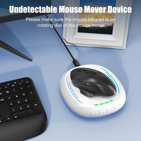 Mouse Jiggler Undetectable Mouse Mover Device with Timer, ON/Off Switch, Breathing Light Mouse Wiggler for Prevent Computer Laptop Screen Sleep (Blue) in Kuwait