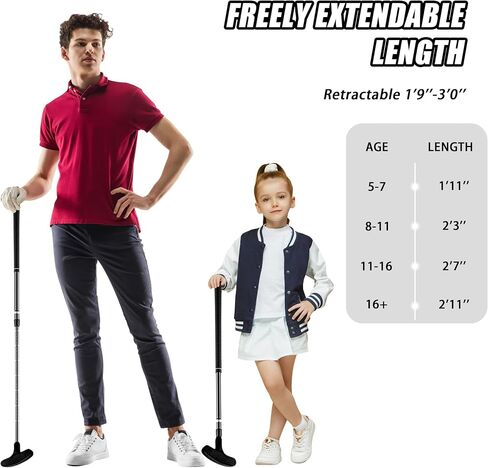 PGM Golf Club Putter - Ambidextrous for Boys and Girls - Two-Way Kids Putter, Adjustable Height for Real Ball Play in Saudi Arabia