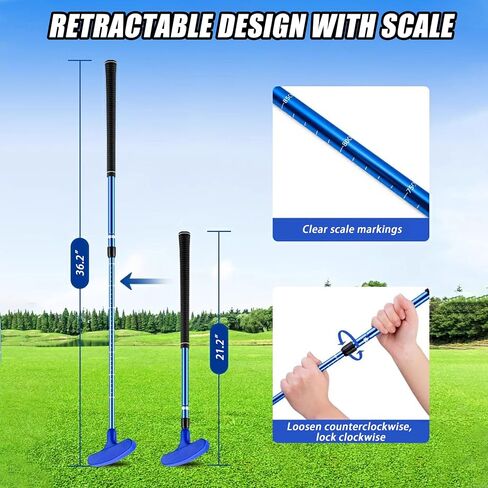 PGM Golf Club Putter - Ambidextrous for Boys and Girls - Two-Way Kids Putter, Adjustable Height for Real Ball Play in Saudi Arabia