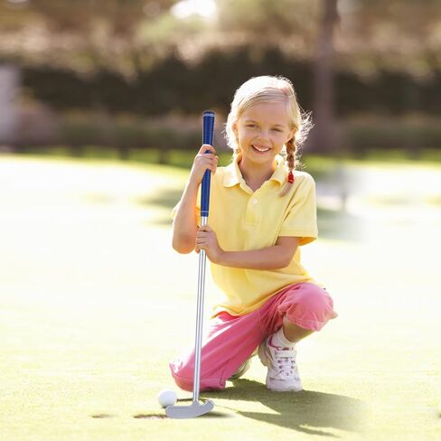 نوادي الجولف للأطفال من Wassteel، مضرب جولف من سبائك الألومنيوم 6063 لليد اليمنى/اليسرى في الأماكن المغلقة/الخارجية، مجموعة جولف للأطفال، هدية مضارب جولف صغيرة مع 5 كرات جولف بلاستيكية لعمر 5 6 7 8 9 سنوات للأولاد والبنات - فضي in Kuwait