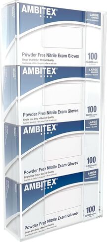 Kantek Wall Mounted Acrylic Glove Box Holder Dispenser, Single Box Capacity, For Use in Food Service, Healthcare, Hospitals, Restaurants, 10.3" x 3.8" x 5.3", Clear in Saudi Arabia