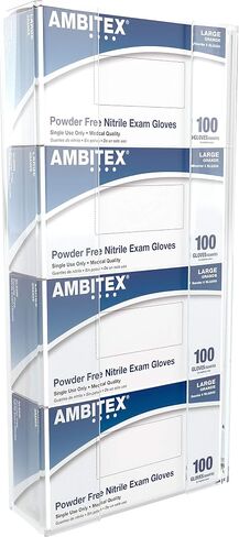 Kantek Wall Mounted Acrylic Glove Box Holder Dispenser, Single Box Capacity, For Use in Food Service, Healthcare, Hospitals, Restaurants, 10.3" x 3.8" x 5.3", Clear in Saudi Arabia