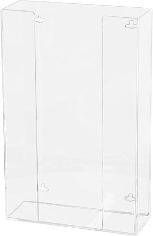 Kantek Wall Mounted Acrylic Glove Box Holder Dispenser, Single Box Capacity, For Use in Food Service, Healthcare, Hospitals, Restaurants, 10.3" x 3.8" x 5.3", Clear in Saudi Arabia