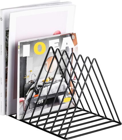 2 Pcs Magazine Holder,Desktop File Sorter Organizer Triangle Bookshelf Decor Home Office,Photography Props（Black） in Kuwait