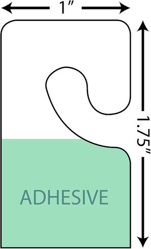 300 Slot Hang Tags | Heavy Duty Self Adhesive Hanging Tabs | Great for Retail Displays in Business Shops | 1-1/4" x 1-5/8" in Saudi Arabia