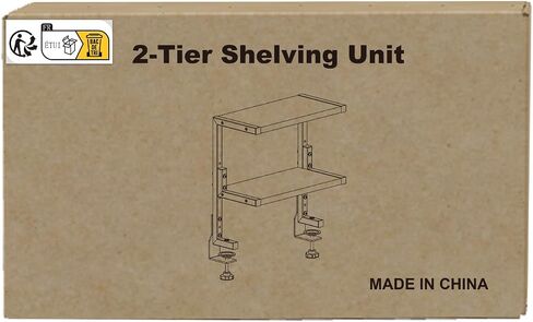 PUTORSEN 15 inch Clamp on Desk Shelf, 2 Tier Shelving Unit Above or Below Desk, Customizable Space Desk Storage Tray for Gaming Devices, Table Accessories and More, Black in Saudi Arabia