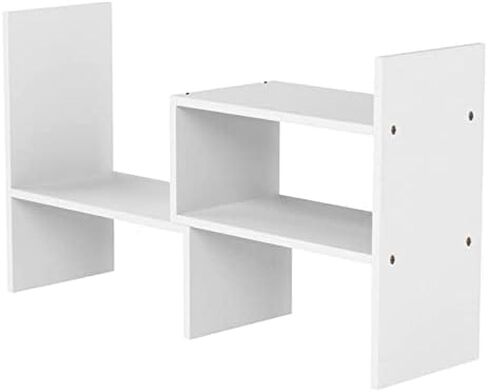 Linch Desktop Bookshelf, Wood Adjustable Desktop Storage Organizer, Office Storage Rack, Display Shelf Rack, Desk Organizer in Saudi Arabia