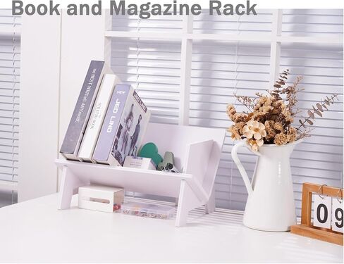 Desktop Small Bookshelf Organizer, Tabletop Mini Bookcase Desk Storage Magazine Holder CD Rack for Office Home in Saudi Arabia