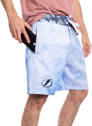 Calhoun NHL Mens Team Logo Watercolor Boardshort Swim Trunk in Kuwait