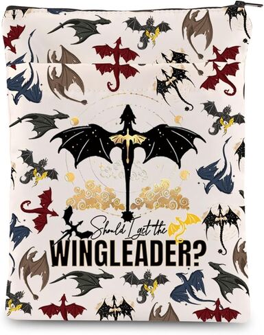 KEYCHIN Four Wing Dragon Rider Book Sleeve Empyrean Bookish Gifts Should I Get The Wing Leader Book Covers Ya Fantasy Book Lover Gifts (Wing Leader-Black) in Saudi Arabia