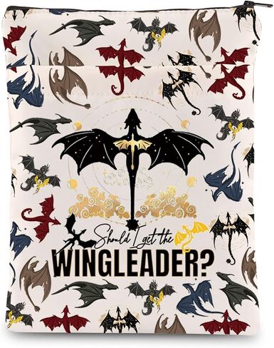 KEYCHIN Four Wing Dragon Rider Book Sleeve Empyrean Bookish Gifts Should I Get The Wing Leader Book Covers Ya Fantasy Book Lover Gifts (Wing Leader-Black) in Saudi Arabia
