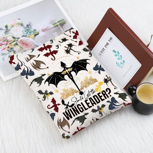 KEYCHIN Four Wing Dragon Rider Book Sleeve Empyrean Bookish Gifts Should I Get The Wing Leader Book Covers Ya Fantasy Book Lover Gifts (Wing Leader-Black) in Saudi Arabia