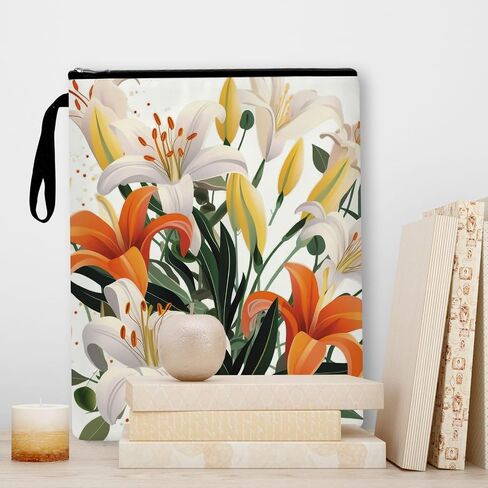Carnation Flower Gifts Book Sleeve Bookish Book Cover Mom Flower Gifts Mother's Day Gifts for Grandma Mother Aunt Sister Book Protector Pouch for Paperbacks Birthday Anniversary Christmas Gifts in Saudi Arabia