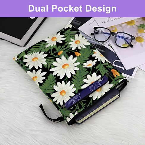 Carnation Flower Gifts Book Sleeve Bookish Book Cover Mom Flower Gifts Mother's Day Gifts for Grandma Mother Aunt Sister Book Protector Pouch for Paperbacks Birthday Anniversary Christmas Gifts in Saudi Arabia